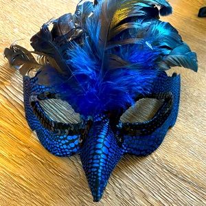 blue masquerade mask